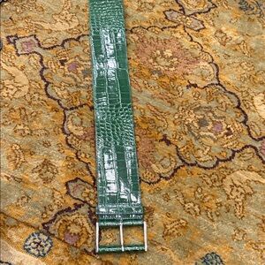 Giorgio’s Palm Beach Genuine Glazed Crocodile Belt - Emerald Green